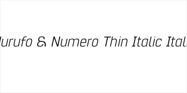 Hurufo & Numero Thin Italic Italic Logo