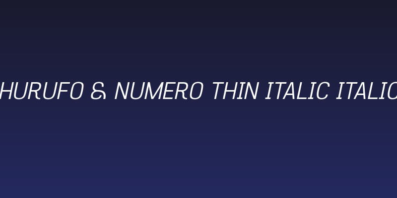 Hurufo & Numero Thin Italic Italic Social Header