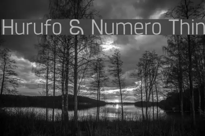 Hurufo & Numero Thin Font examples