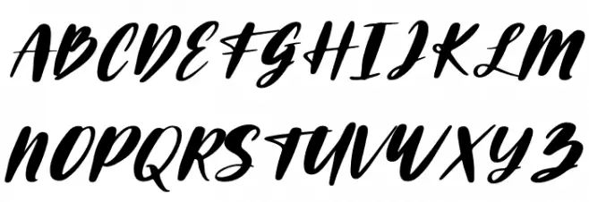 Husein Script Italic फ़ॉन्ट अपरकेस