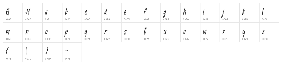 Husky Giggle DEMO Regular Character Map