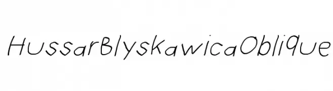 Hussar Blyskawica Oblique  Frei Schriftart Herunterladen