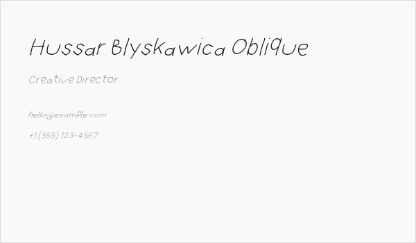 Hussar Blyskawica Oblique Business Card