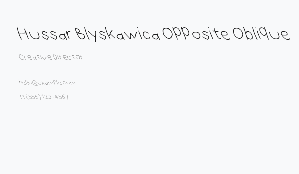 Hussar Blyskawica Opposite Oblique Business Card