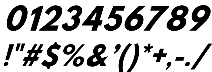 Hussar Bold Condensed Oblique Three Font OTHER CHARS
