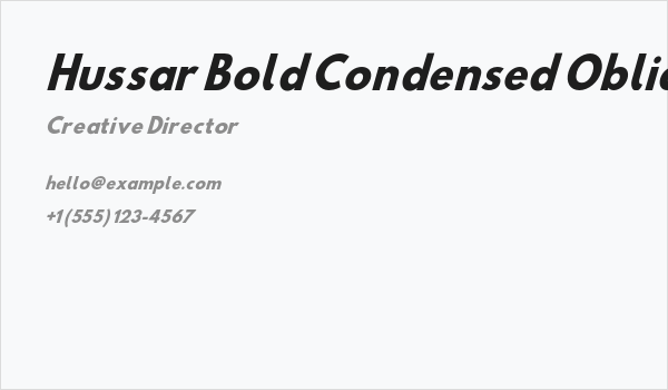 Hussar Bold Condensed Oblique Three Business Card