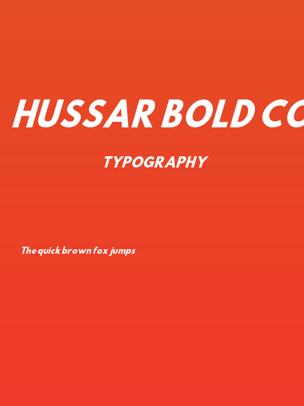 Hussar Bold Condensed Oblique Three Poster