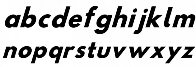 Hussar Bold Condensed Oblique Three Schriftart Kleinbuchstaben