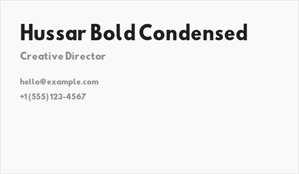Hussar Bold Condensed Business Card