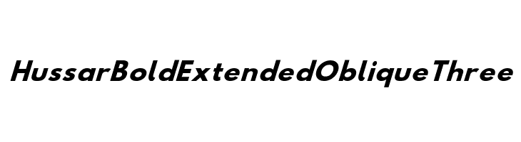 Hussar Bold Extended Oblique Three Font
