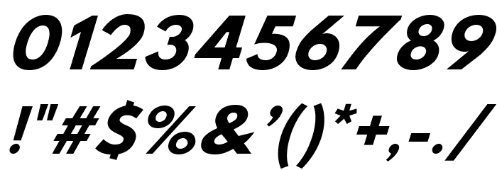 Hussar Bold Extended Oblique Three Font OTHER CHARS