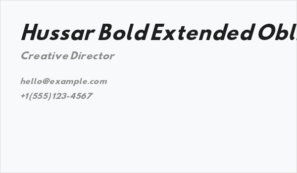 Hussar Bold Extended Oblique Three Business Card