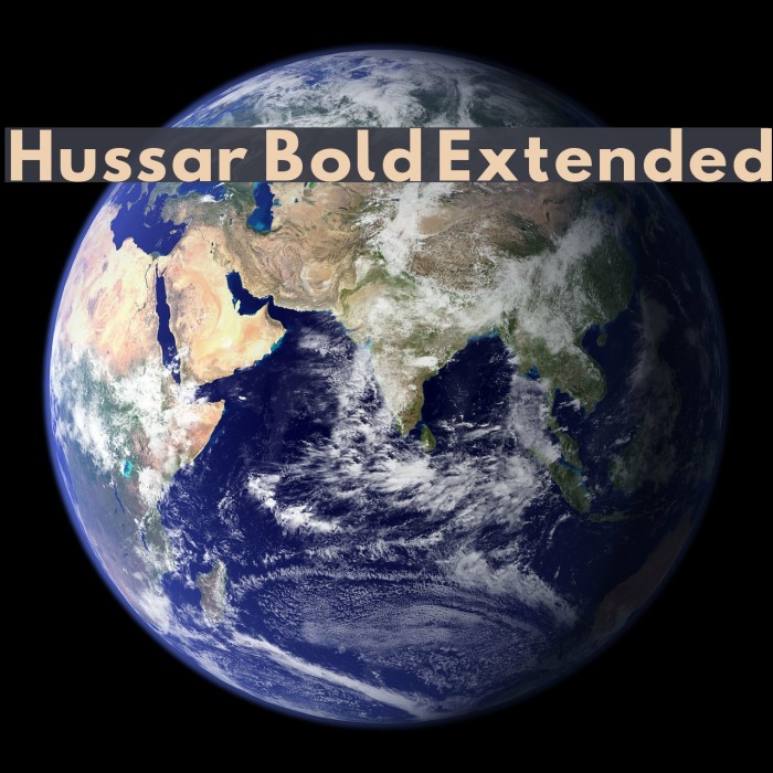 Hussar Bold Extended Font examples