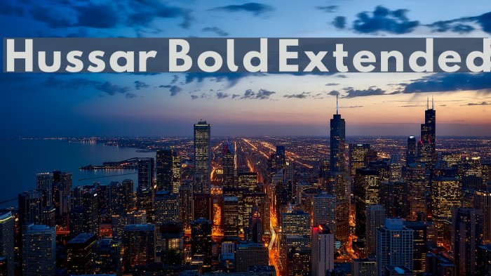 Hussar Bold Extended Font examples