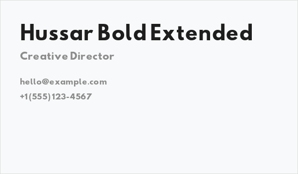 Hussar Bold Extended Business Card