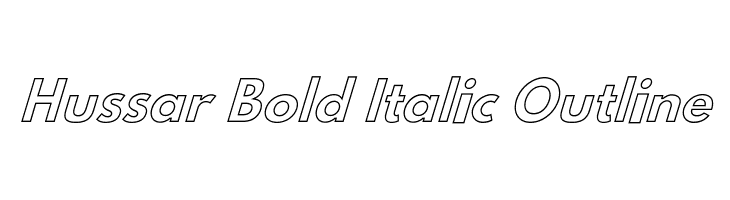 Hussar Bold Italic Outline Font
