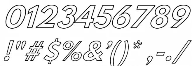 Hussar Bold Italic Outline