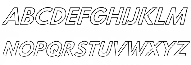 Hussar Bold Italic Outline 字体 大写