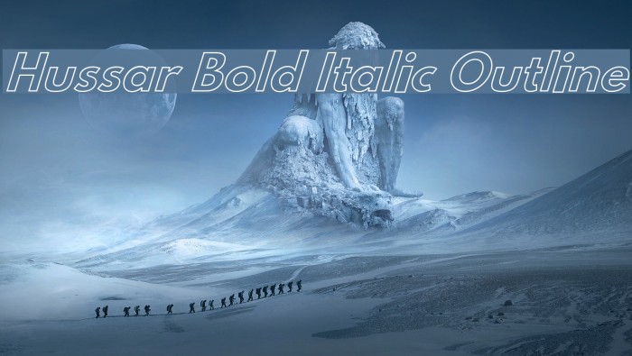 Hussar Bold Italic Outline Font examples