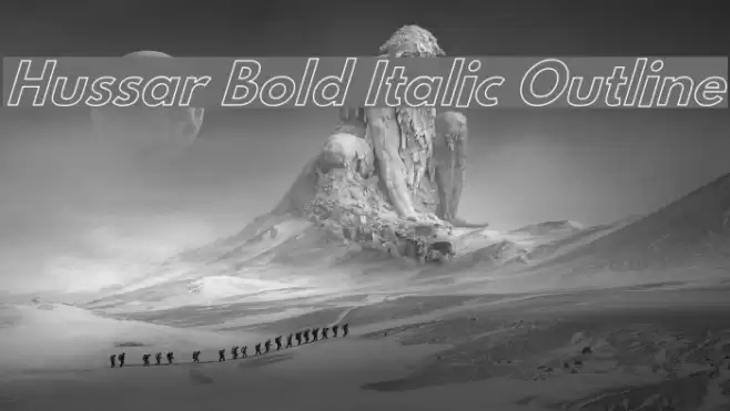 Hussar Bold Italic Outline  examples
