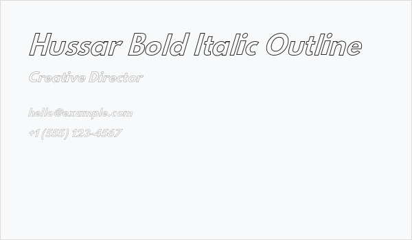 Hussar Bold Italic Outline Business Card