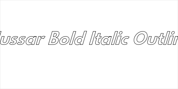 Hussar Bold Italic Outline Logo