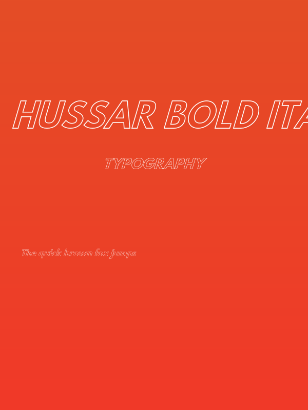 Hussar Bold Italic Outline Poster