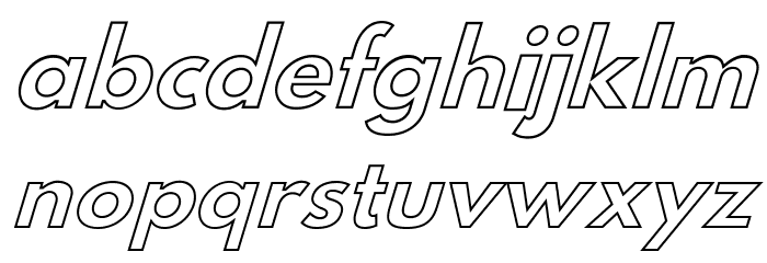 Hussar Bold Italic Outline Font LOWERCASE