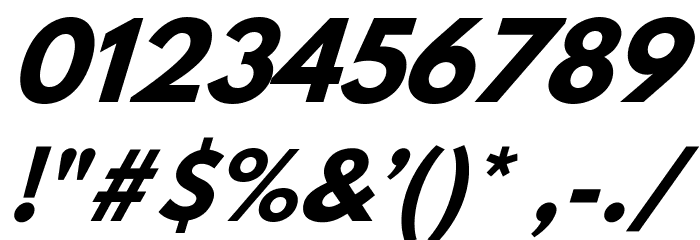 Hussar Bold Italic Font OTHER CHARS