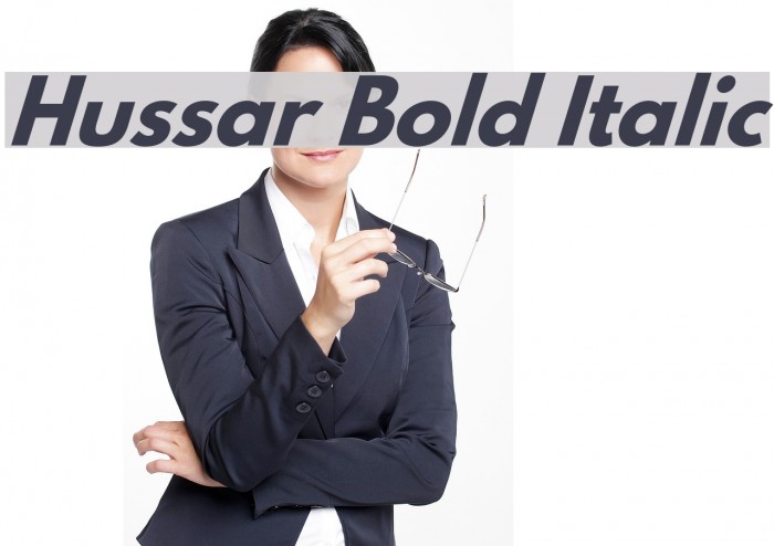 Hussar Bold Italic Font examples