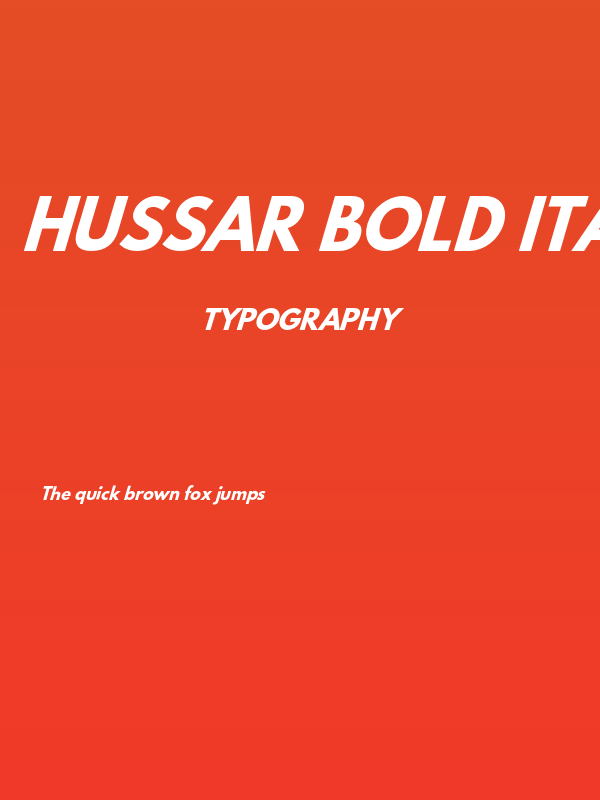Hussar Bold Italic Poster