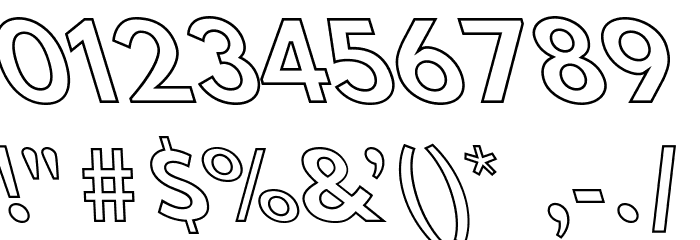 Hussar Bold Leftalic Outline Font OTHER CHARS
