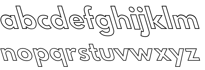 Hussar Bold Leftalic Outline Font LOWERCASE
