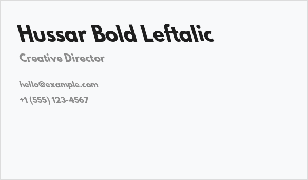 Hussar Bold Leftalic Business Card