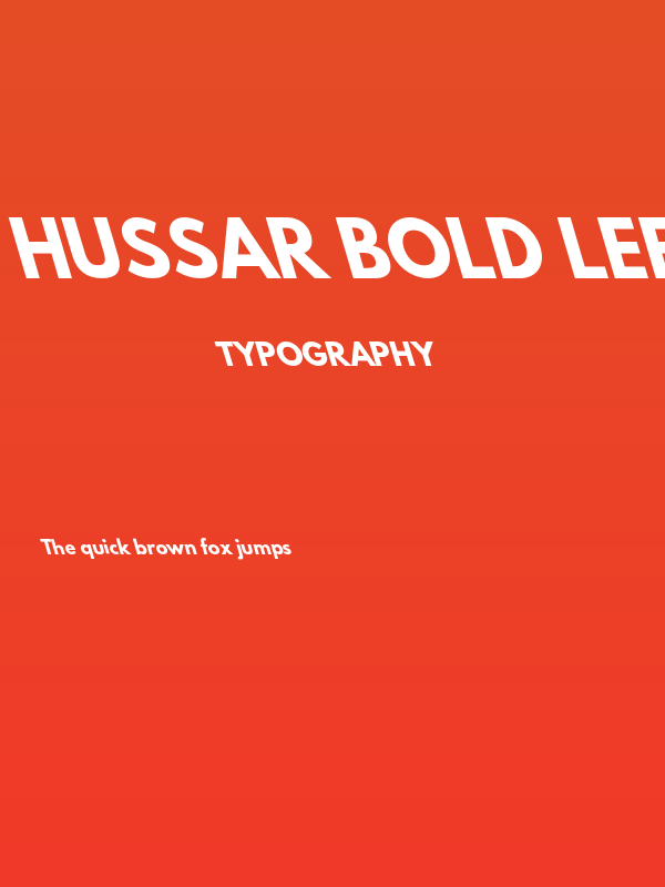 Hussar Bold Leftalic Poster