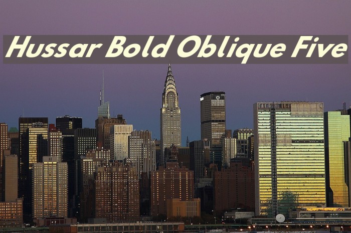 Hussar Bold Oblique Five Example 2