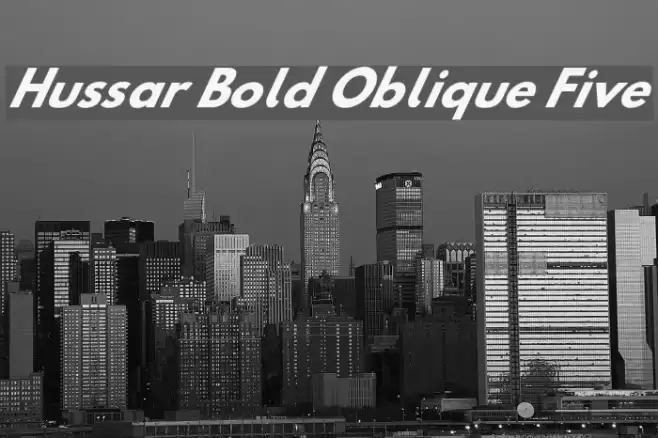 Hussar Bold Oblique Five Font examples