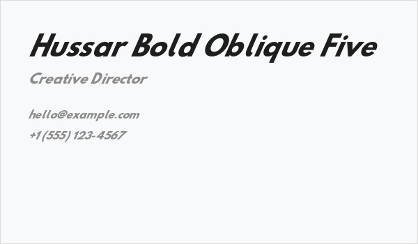 Hussar Bold Oblique Five Business Card