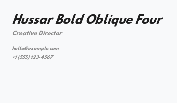 Hussar Bold Oblique Four Business Card