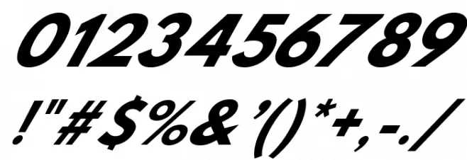 Hussar Bold Oblique Six Font OTHER CHARS