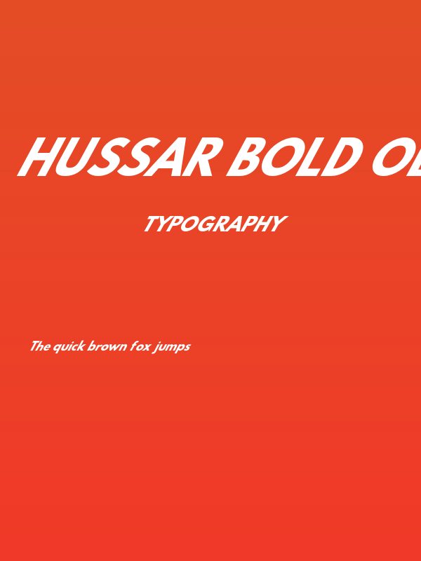 Hussar Bold Oblique Six Poster