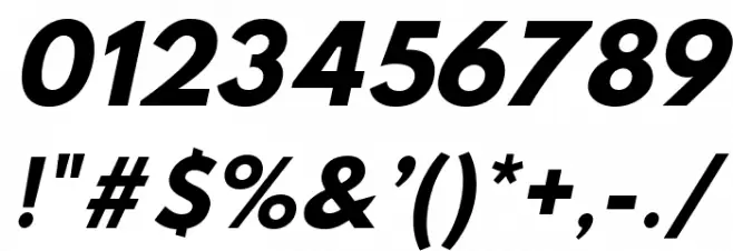 Hussar Bold Oblique Two Font OTHER CHARS