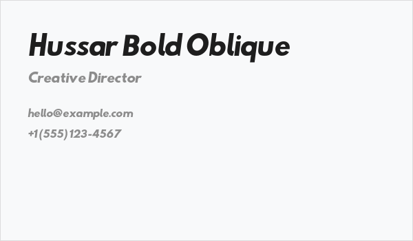 Hussar Bold Oblique Business Card
