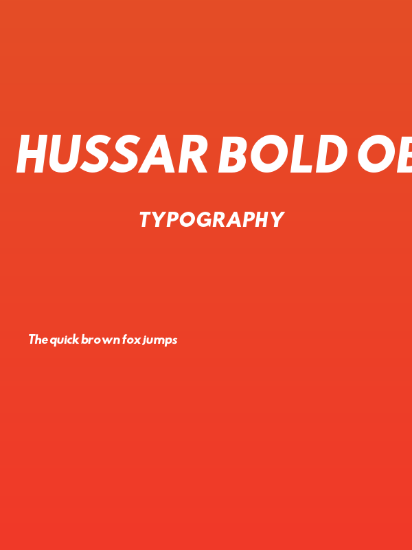 Hussar Bold Oblique Poster