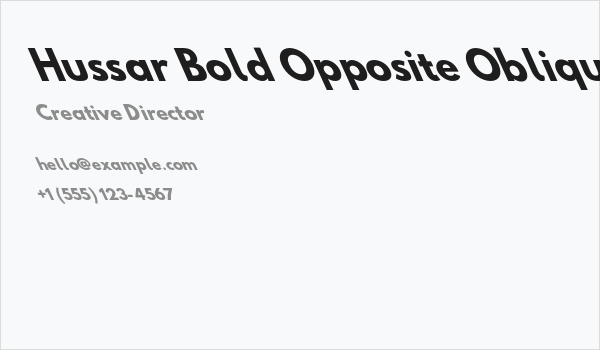 Hussar Bold Opposite Oblique Five Business Card