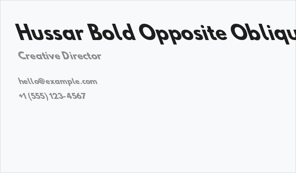 Hussar Bold Opposite Oblique Four Business Card