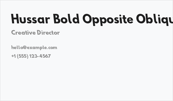 Hussar Bold Opposite Oblique One Business Card