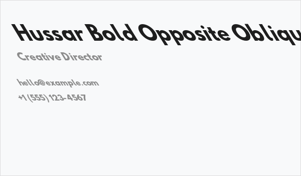 Hussar Bold Opposite Oblique Seven Business Card