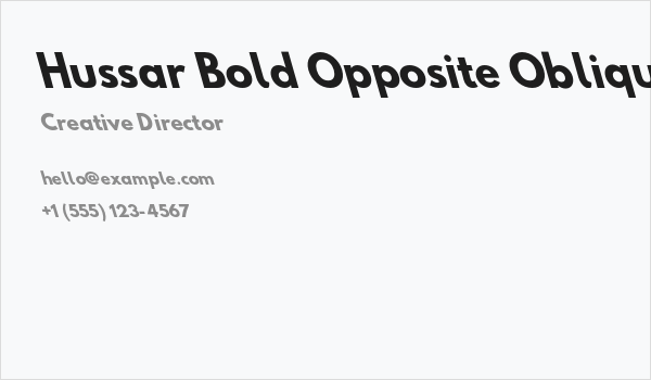 Hussar Bold Opposite Oblique Three Business Card