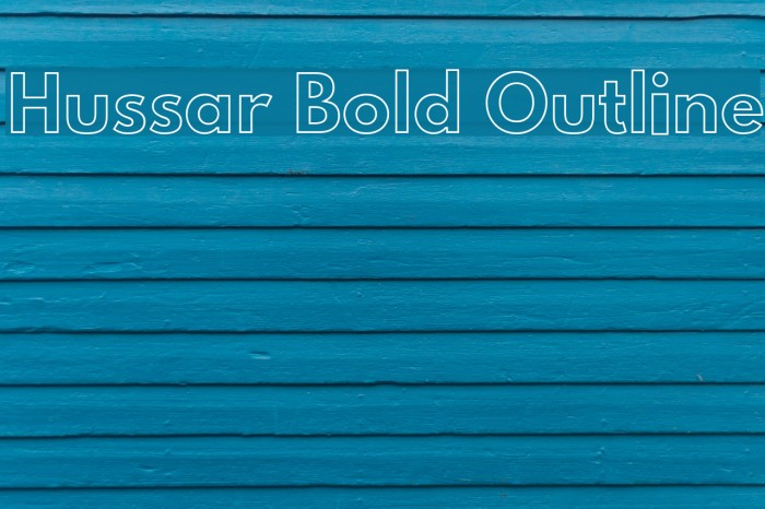 Hussar Bold Outline Font examples